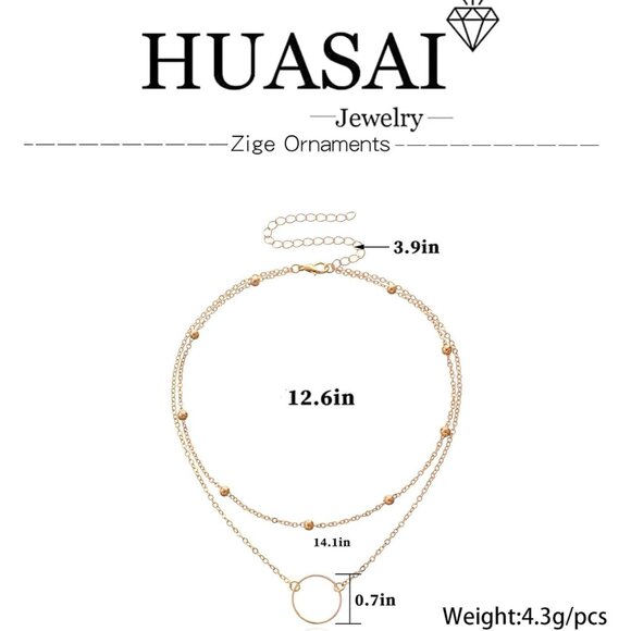 🆕 Women Gold Trendy Chunky Necklace Stack Multilayered Bar Pendant Jewelry Gift - Picture 7 of 7